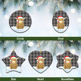 Harris Tartan Christmas Ceramic Ornament - Highland Cows Style